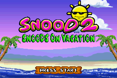 Snood 2: On Vacation title screen for GameBoy Advance